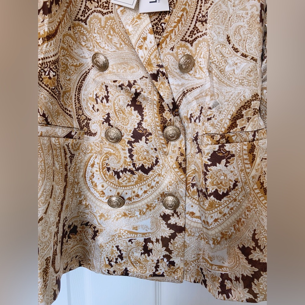 NWT $695 L'Agence Colin Paisley Double Breasted Blazer - Picture 9 of 12